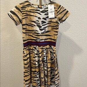 Molo Kids Striped Tiger Dress 8-9